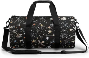 Gym Bags for Men Women Constellation Pattern Duffle Bag Travel Overnight Bag with Shoe Compartment Tote Bags
