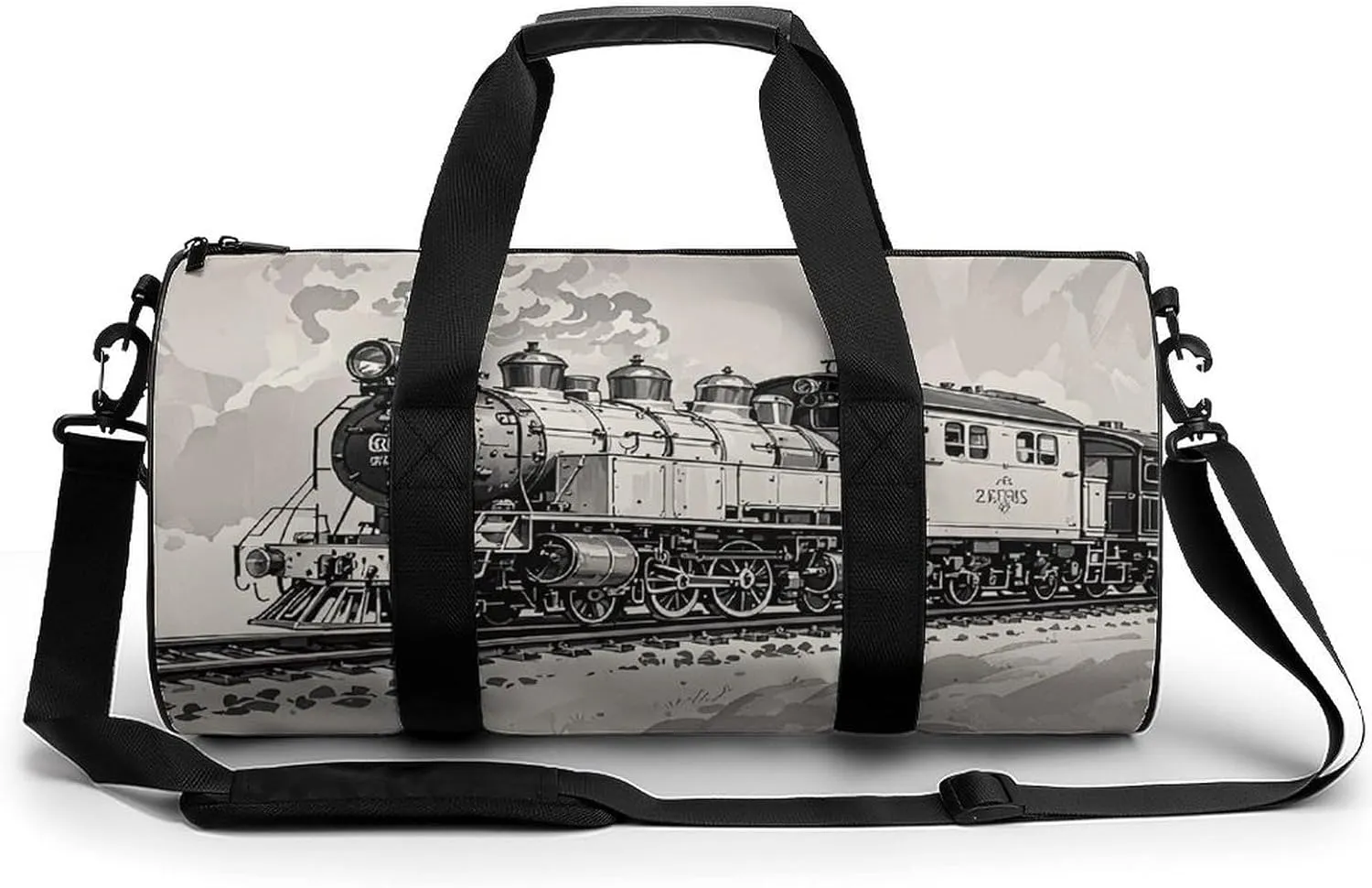 Gym Bags for Men Women Country Railway Train Duffle Bag Travel Overnight Bag with Shoe Compartment Tote Bags