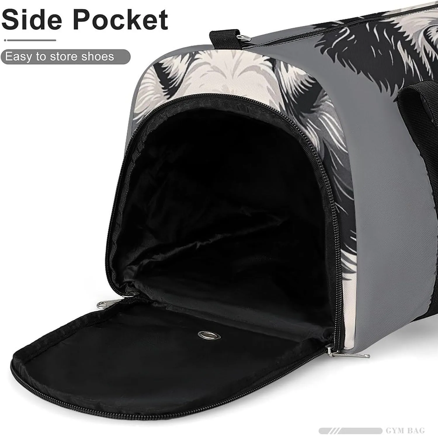 Gym Bags for Men Women Cute Collie Sheepdog Duffle Bag Travel Overnight Bag with Shoe Compartment Tote Bags