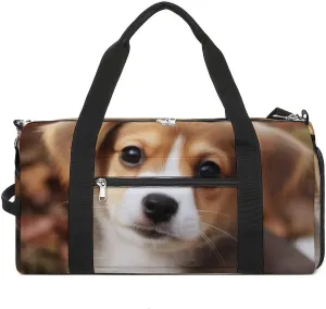 Gym Bags for Men Women Cute Dog Duffle Bag Travel Overnight Bag with Shoe Compartment Tote Bags