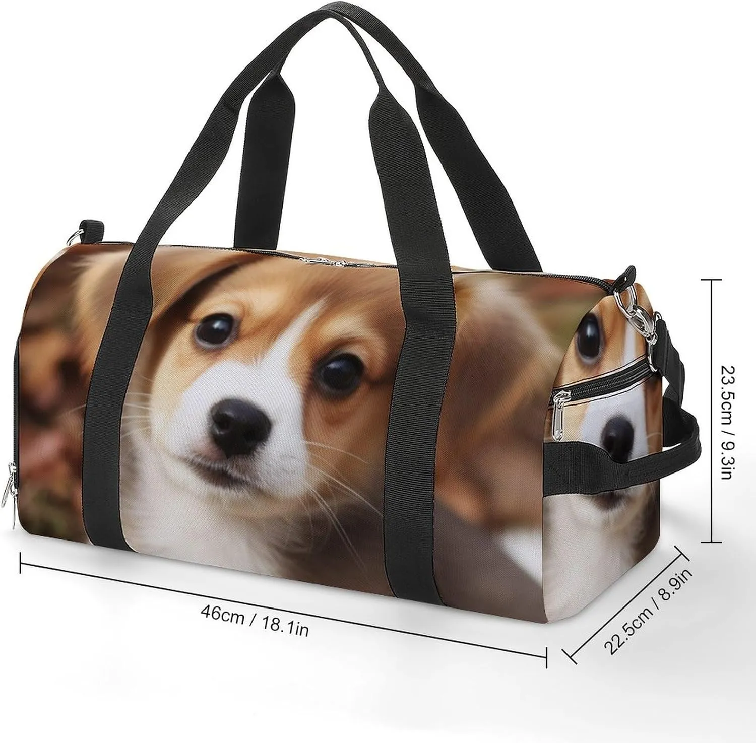 Gym Bags for Men Women Cute Dog Duffle Bag Travel Overnight Bag with Shoe Compartment Tote Bags