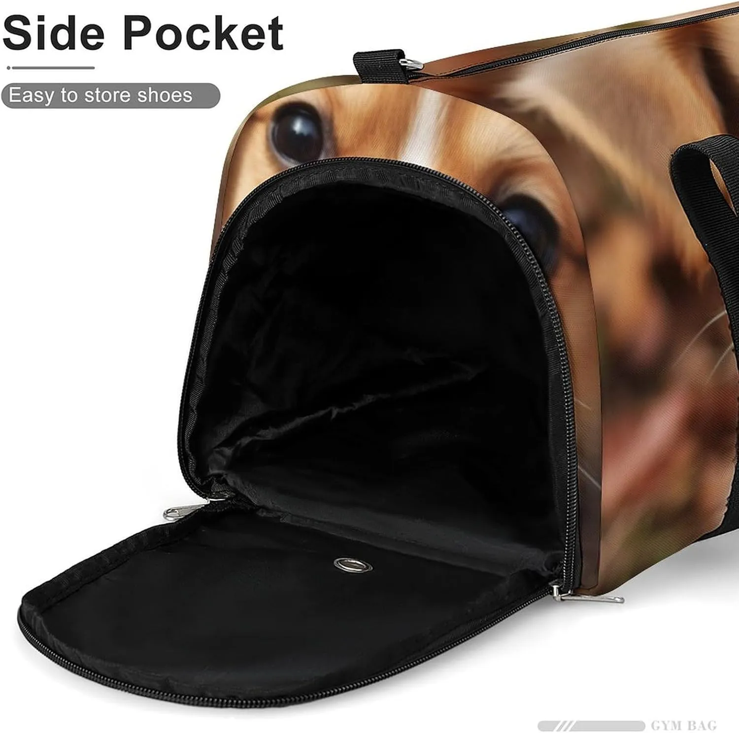 Gym Bags for Men Women Cute Dog Duffle Bag Travel Overnight Bag with Shoe Compartment Tote Bags