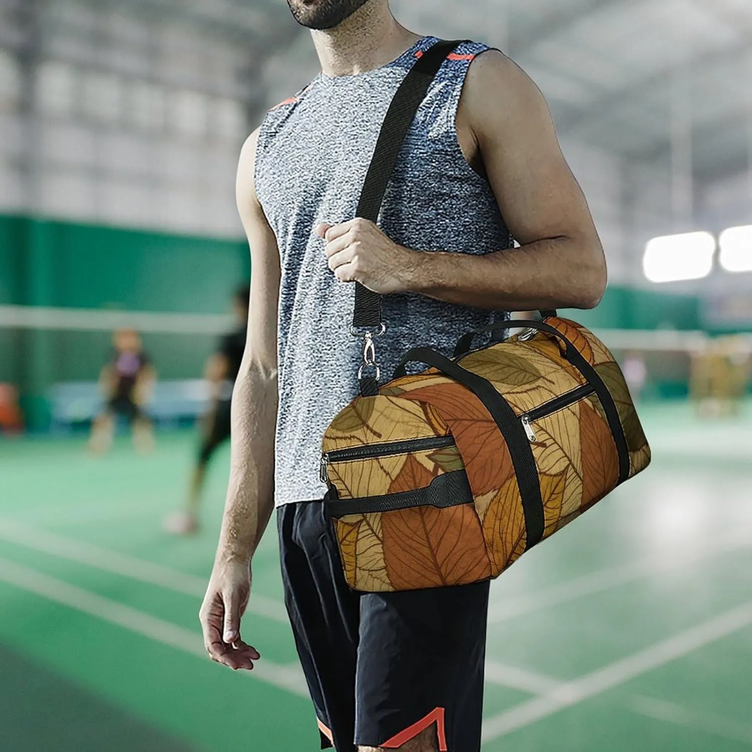 Gym Bags for Men Women Different Color Leaves Duffle Bag Travel Overnight Bag with Shoe Compartment Tote Bags