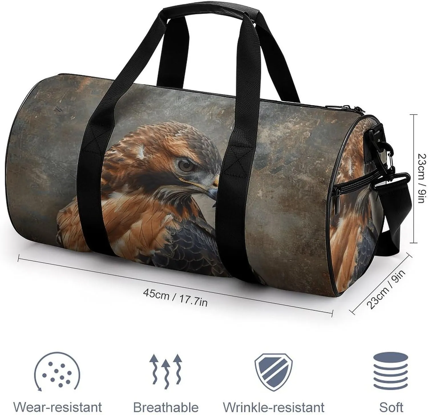 Gym Bags for Men Women Fur And Feathers Duffle Bag Travel Overnight Bag with Shoe Compartment Tote Bags