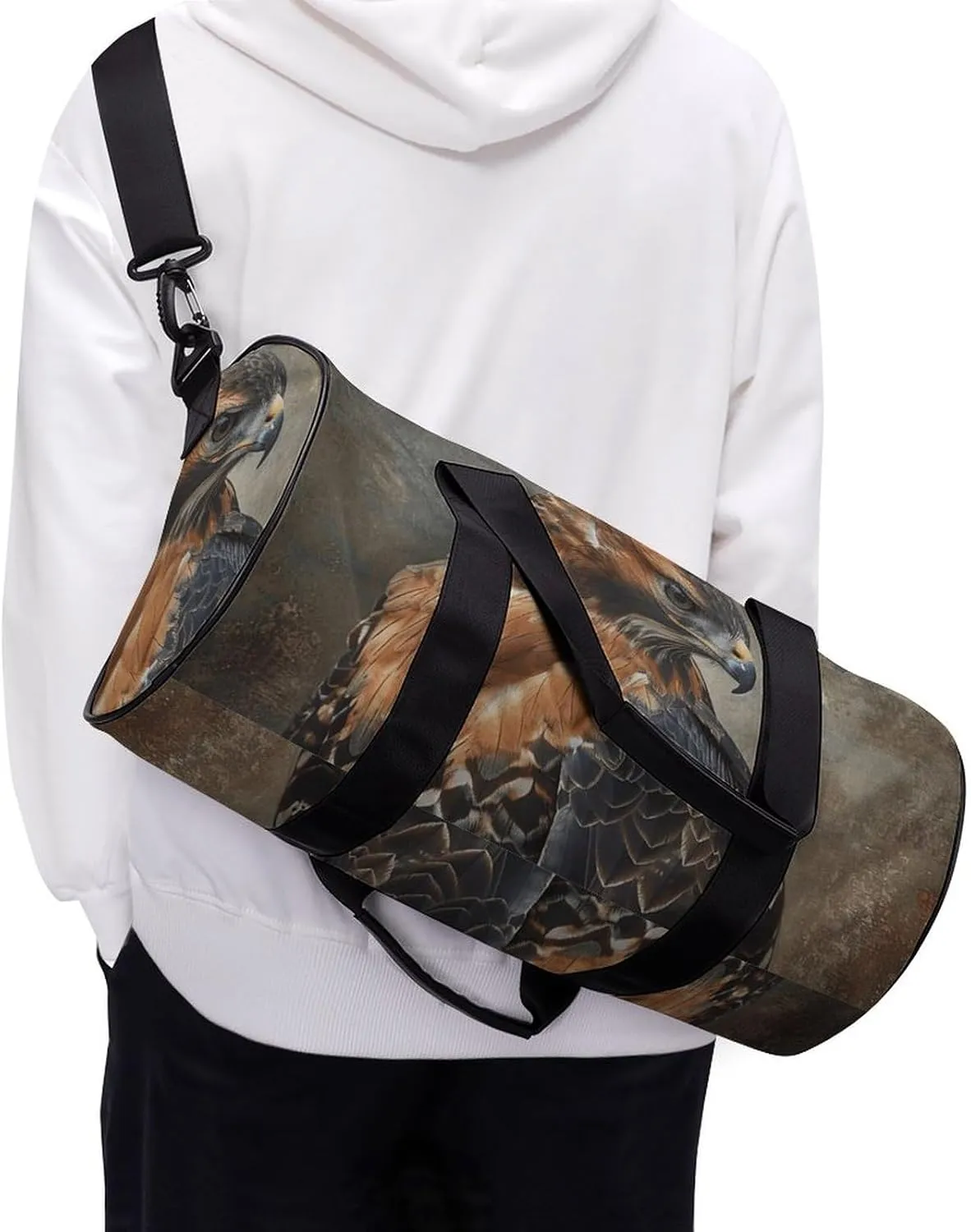 Gym Bags for Men Women Fur And Feathers Duffle Bag Travel Overnight Bag with Shoe Compartment Tote Bags