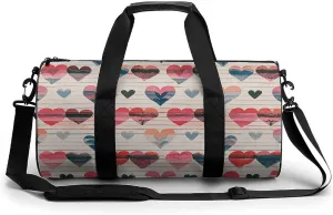 Gym Bags for Men Women Heart Romance Duffle Bag Travel Overnight Bag with Shoe Compartment Tote Bags