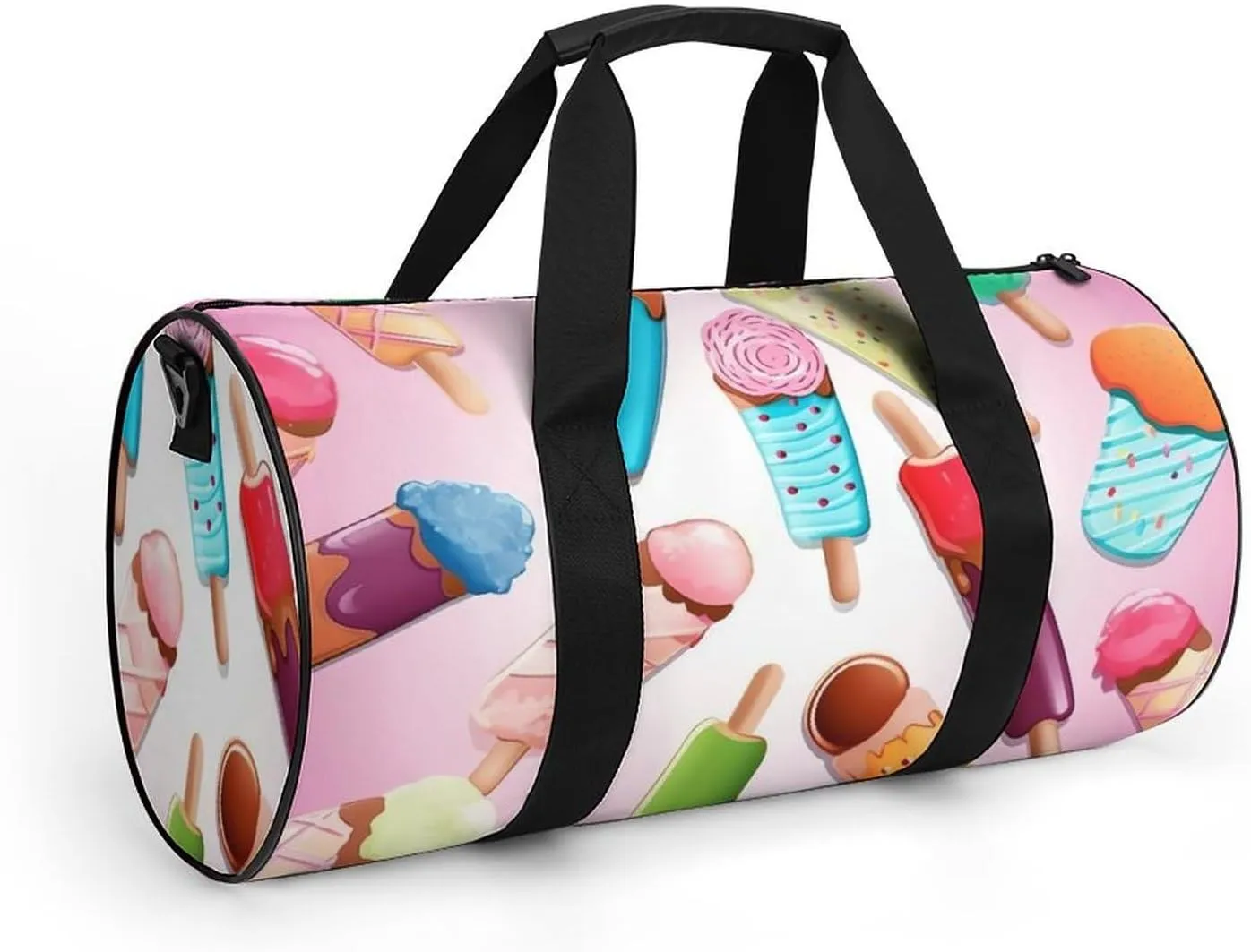 Gym Bags for Men Women Many Colored Ice Cream Duffle Bag Travel Overnight Bag with Shoe Compartment Tote Bags