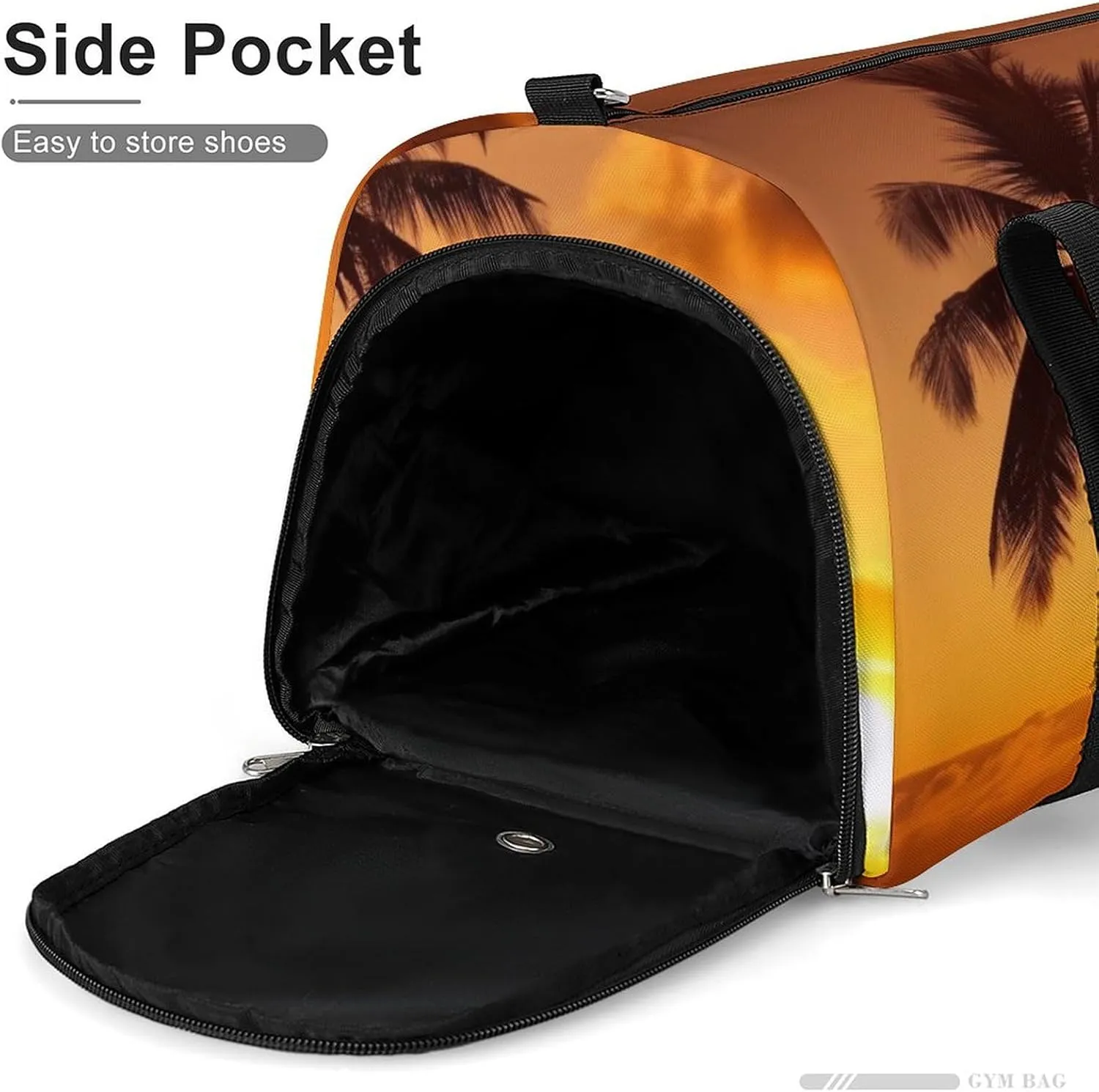 Gym Bags for Men Women Palm Tree Sunset Duffle Bag Travel Overnight Bag with Shoe Compartment Tote Bags