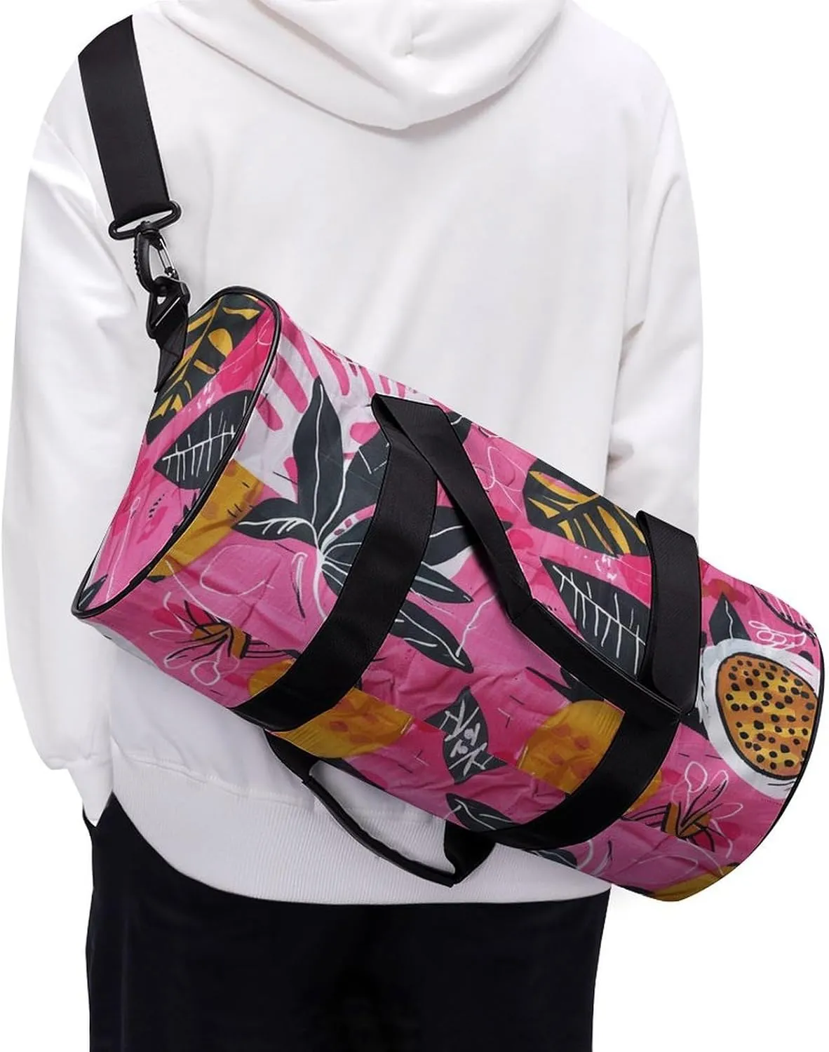 Gym Bags for Men Women Peach Line Style Duffle Bag Travel Overnight Bag with Shoe Compartment Tote Bags