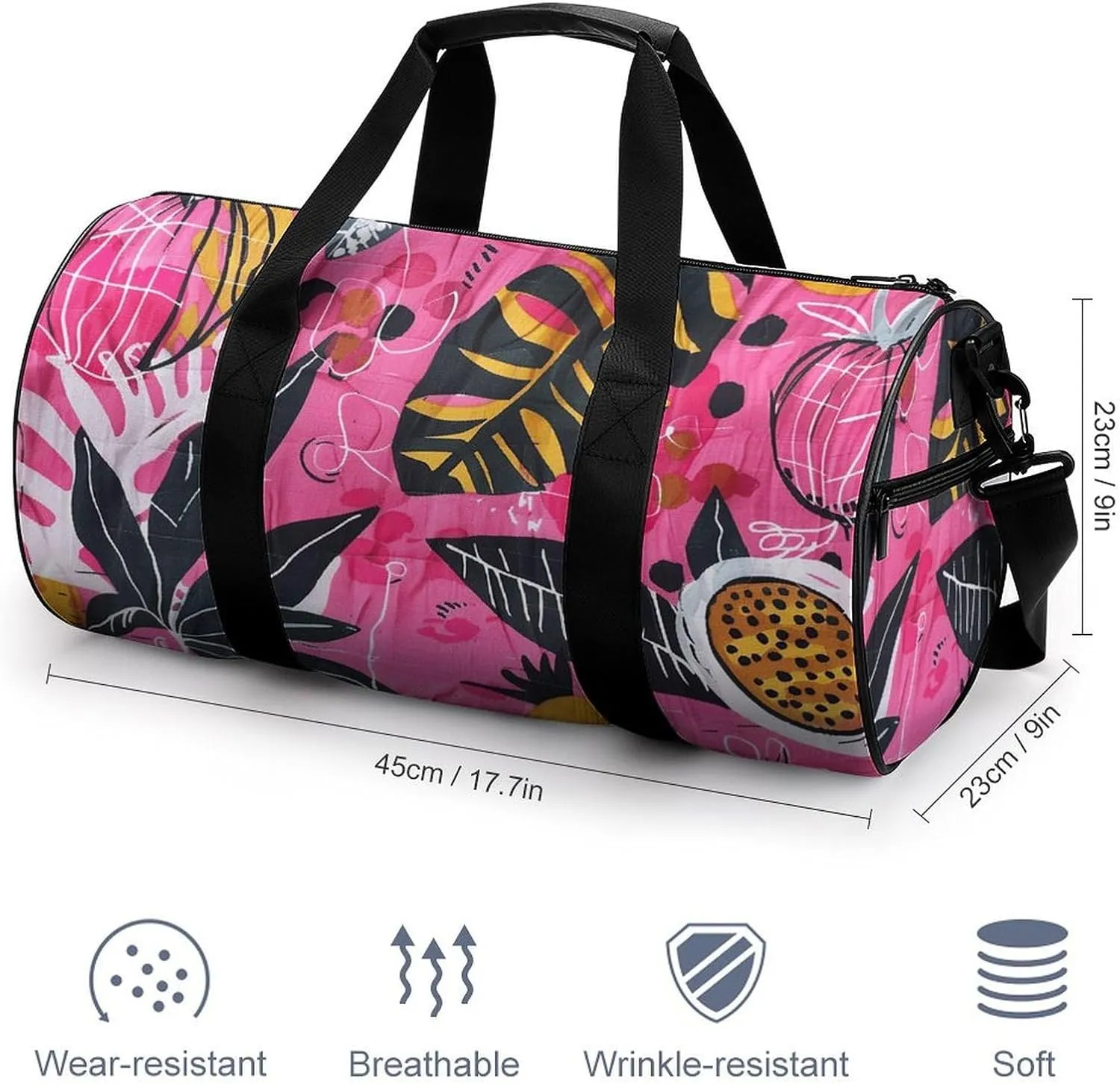 Gym Bags for Men Women Peach Line Style Duffle Bag Travel Overnight Bag with Shoe Compartment Tote Bags