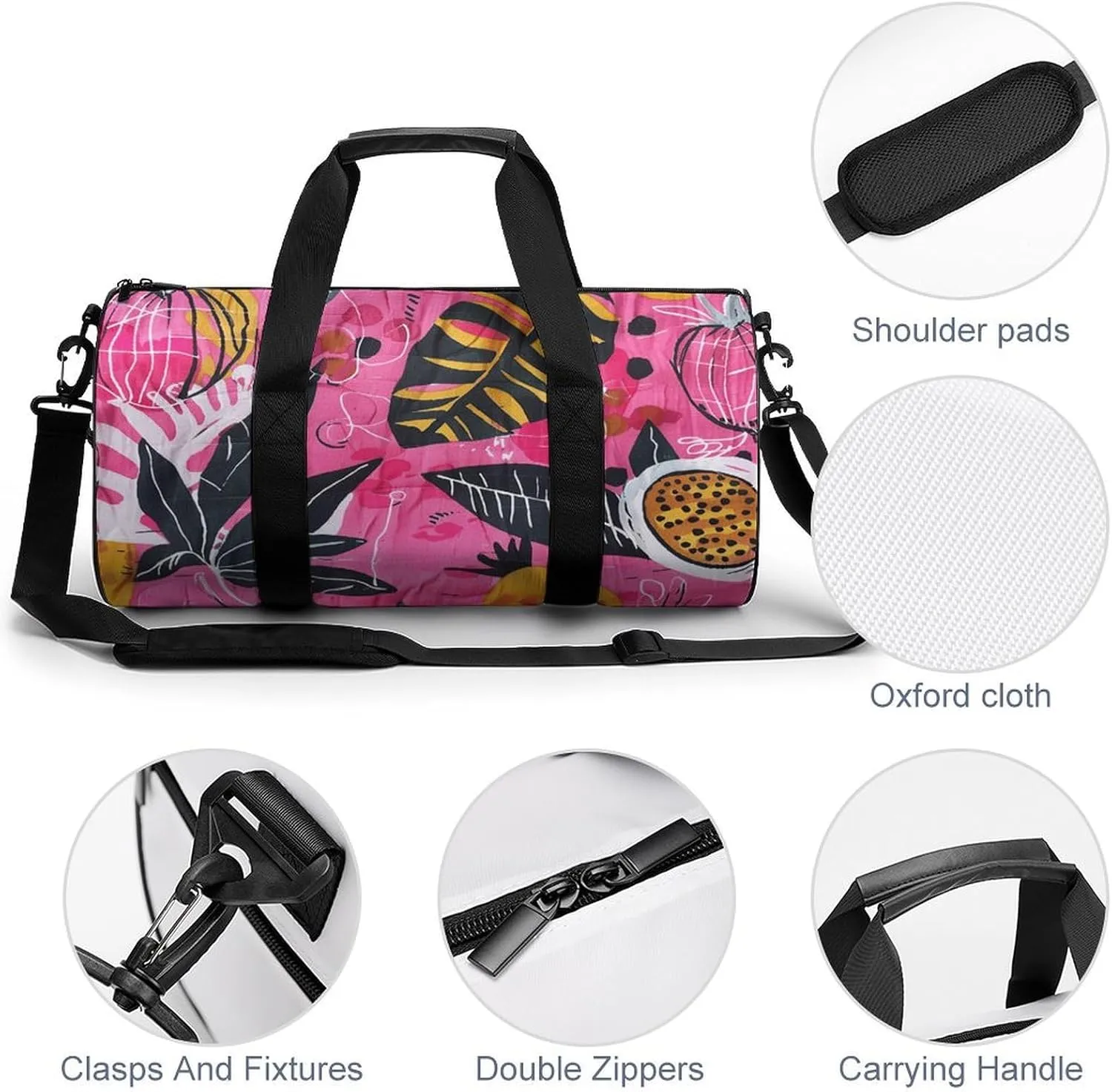 Gym Bags for Men Women Peach Line Style Duffle Bag Travel Overnight Bag with Shoe Compartment Tote Bags