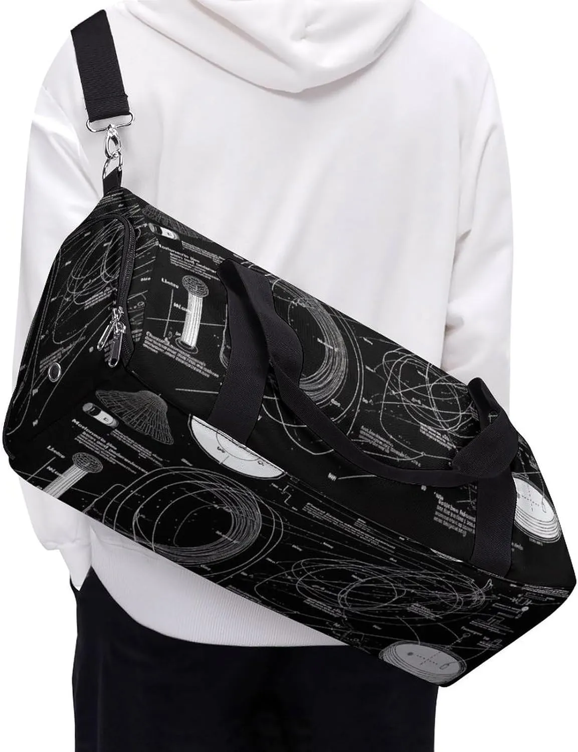 Gym Bags for Men Women Physics Print Duffle Bag Travel Overnight Bag with Shoe Compartment Tote Bags