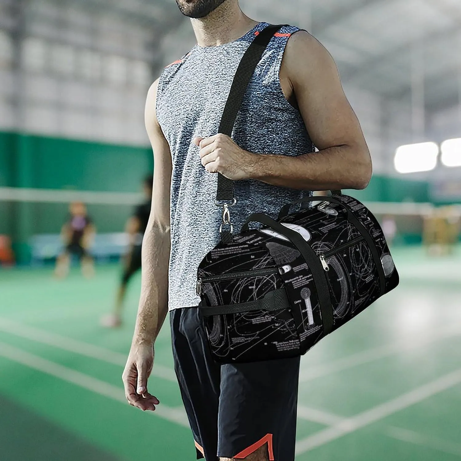 Gym Bags for Men Women Physics Print Duffle Bag Travel Overnight Bag with Shoe Compartment Tote Bags