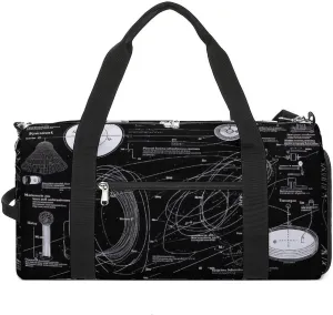 Gym Bags for Men Women Physics Print Duffle Bag Travel Overnight Bag with Shoe Compartment Tote Bags