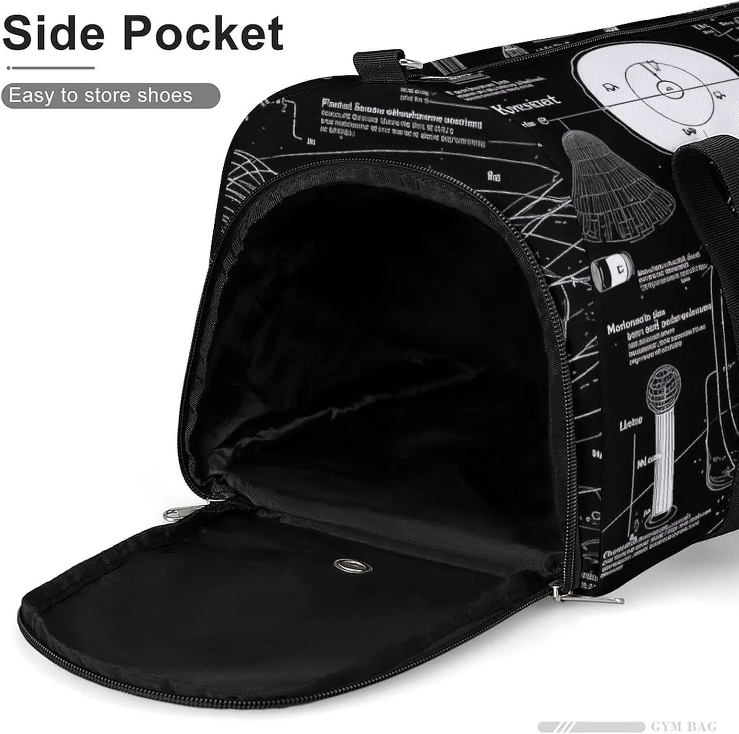 Gym Bags for Men Women Physics Print Duffle Bag Travel Overnight Bag with Shoe Compartment Tote Bags
