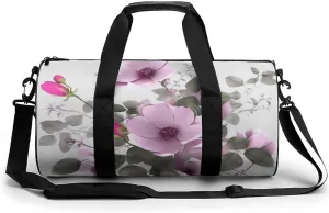 Gym Bags for Men Women Plant Floral Flowers Duffle Bag Travel Overnight Bag with Shoe Compartment Tote Bags