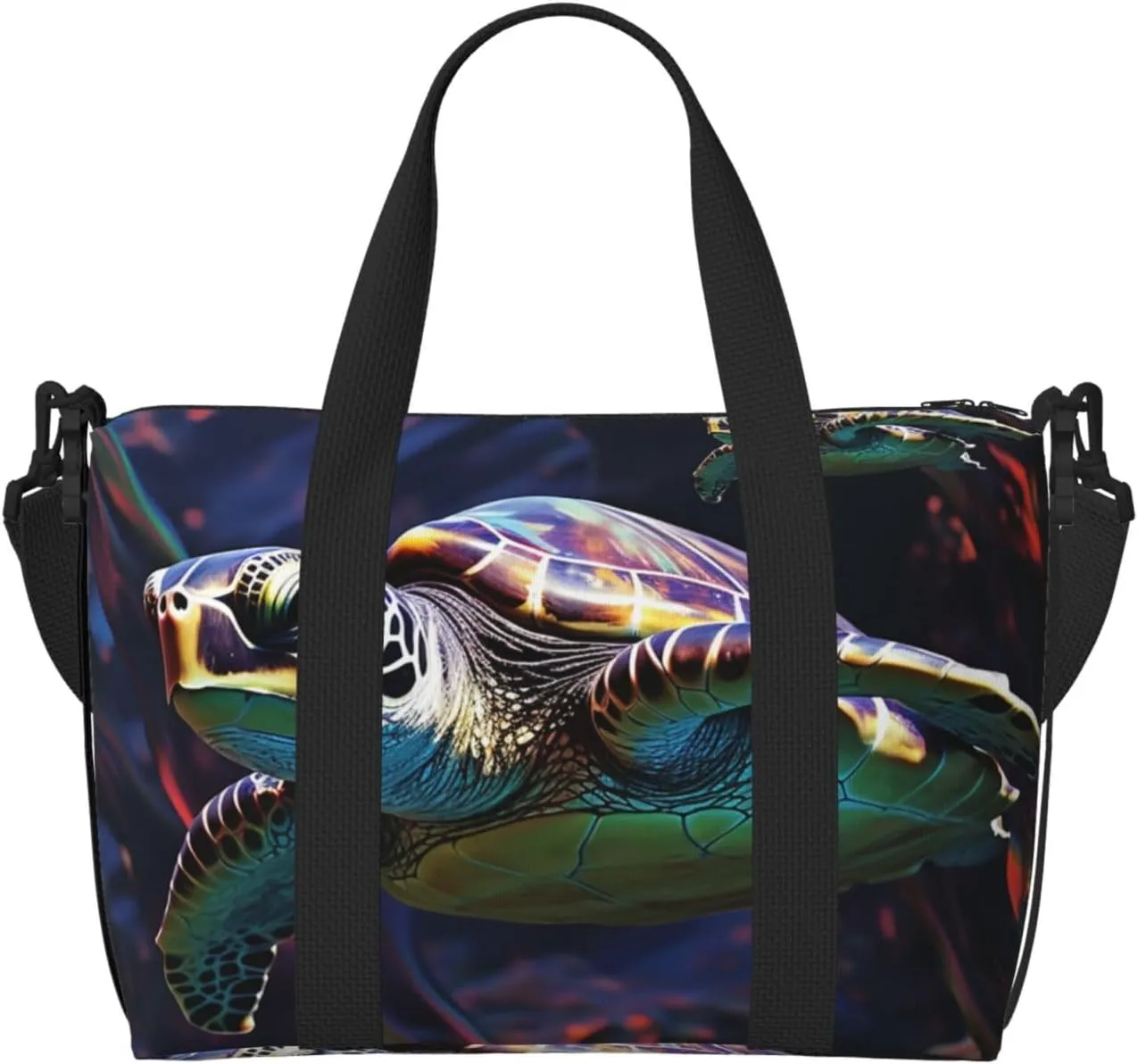 Gym Bags Small A colorful tropical sea turtle Duffel Bag Overnight Bag with Shoe Compartment Carryon Bag for Men Women