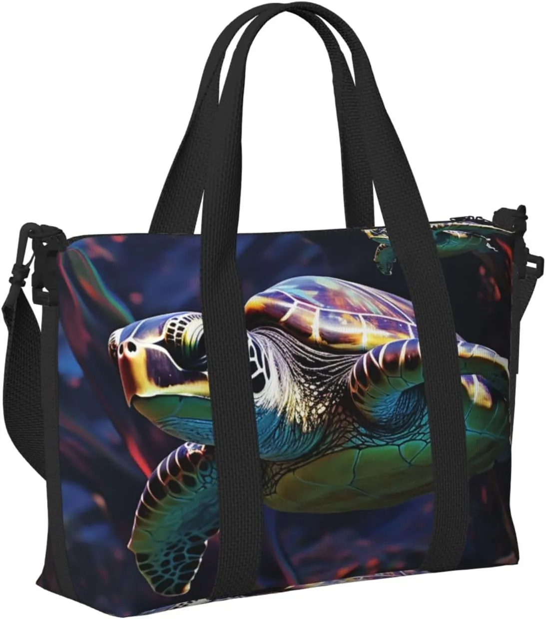 Gym Bags Small A colorful tropical sea turtle Duffel Bag Overnight Bag with Shoe Compartment Carryon Bag for Men Women