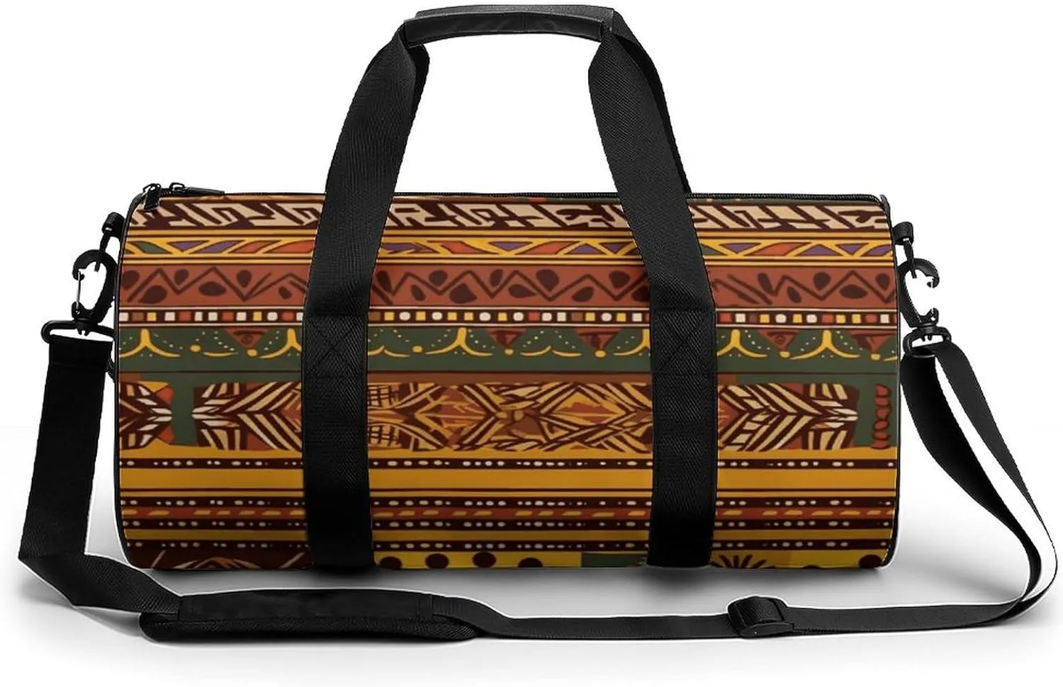 Gym Bags Small African National Patterns Duffel Bag Overnight Bag with Shoe Compartment Carryon Bag for Men Women