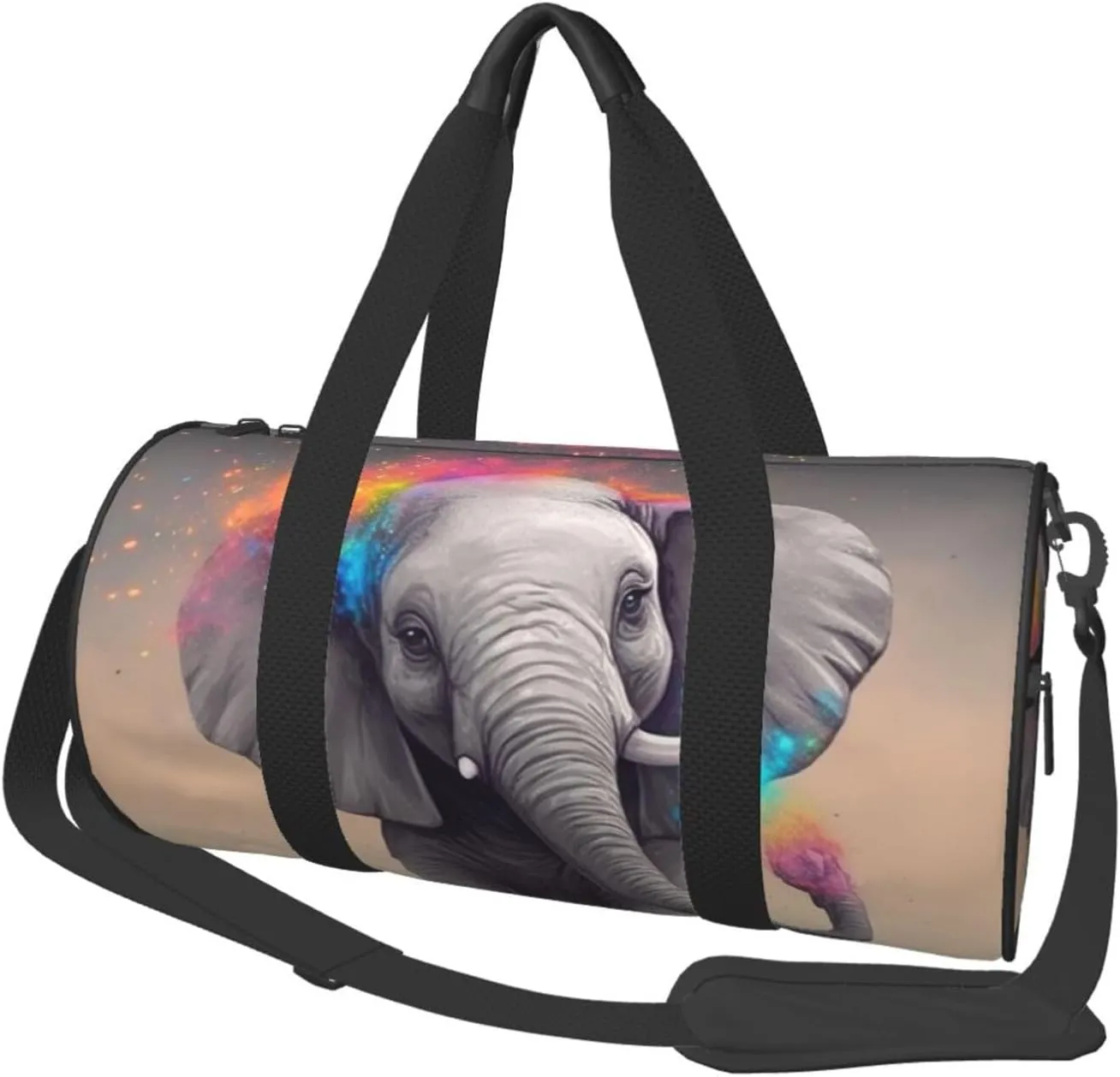 Gym Bags Small Animal Cartoon Elephant Duffel Bag Overnight Bag with Shoe Compartment Carryon Bag for Men Women