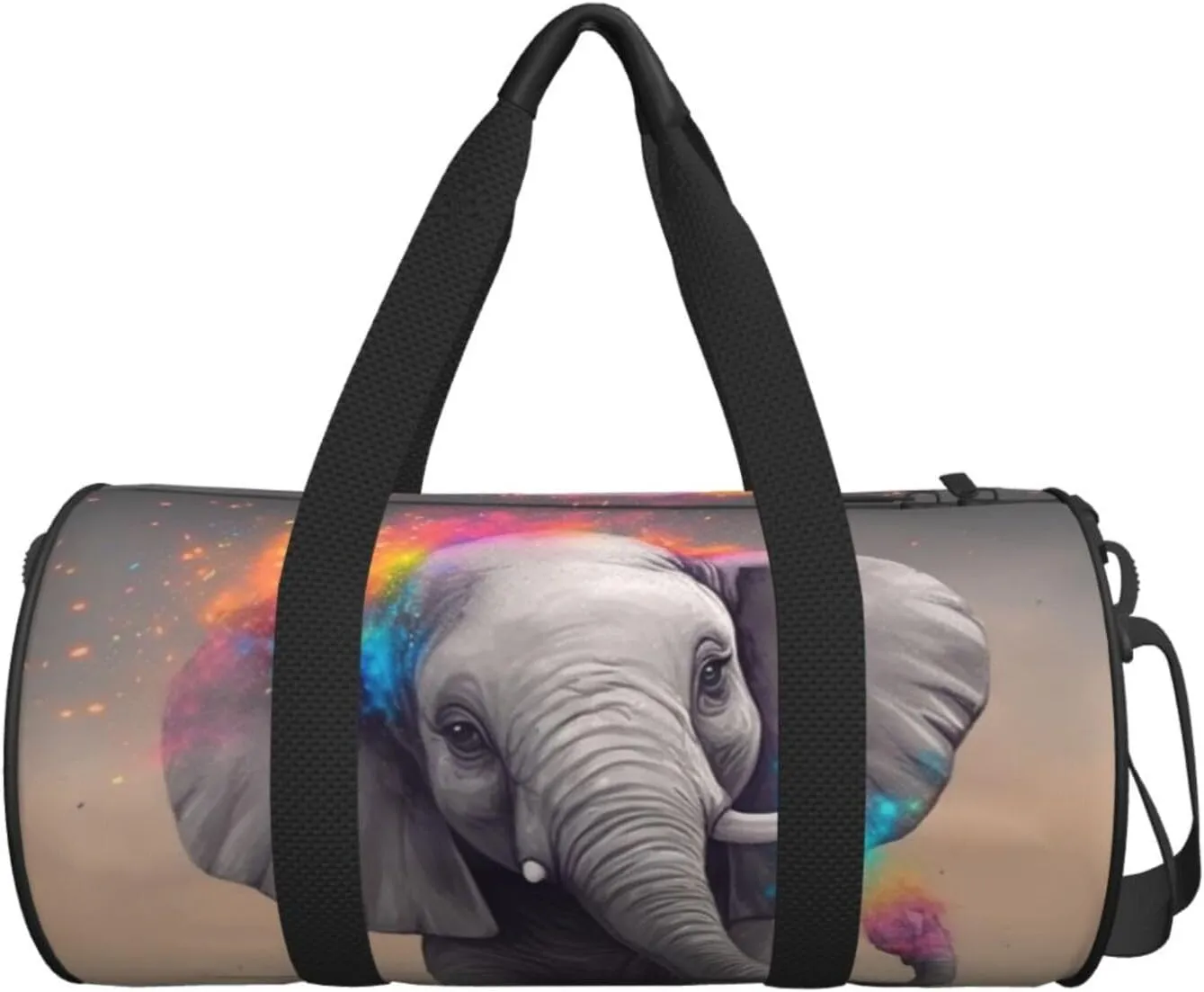 Gym Bags Small Animal Cartoon Elephant Duffel Bag Overnight Bag with Shoe Compartment Carryon Bag for Men Women
