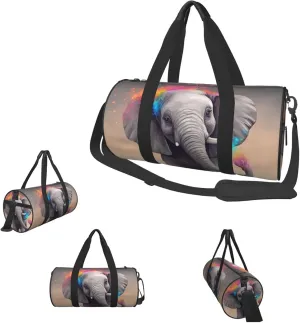 Gym Bags Small Animal Cartoon Elephant Duffel Bag Overnight Bag with Shoe Compartment Carryon Bag for Men Women