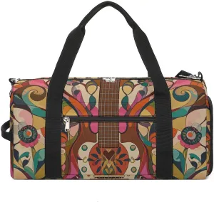 Gym Bags Small Art Guitar Pattern Duffel Bag Overnight Bag with Shoe Compartment Carryon Bag for Men Women