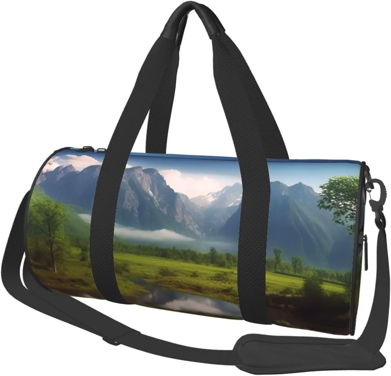 Gym Bags Small Beautiful Scenery Duffel Bag Overnight Bag with Shoe Compartment Carryon Bag for Men Women