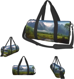 Gym Bags Small Beautiful Scenery Duffel Bag Overnight Bag with Shoe Compartment Carryon Bag for Men Women