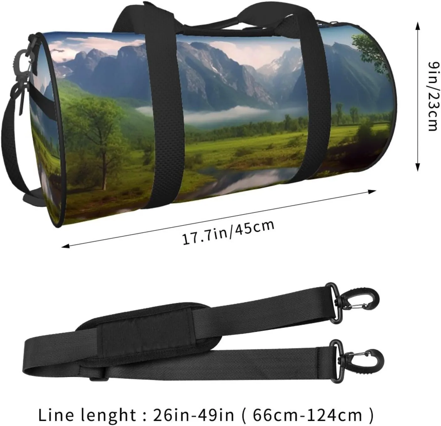 Gym Bags Small Beautiful Scenery Duffel Bag Overnight Bag with Shoe Compartment Carryon Bag for Men Women