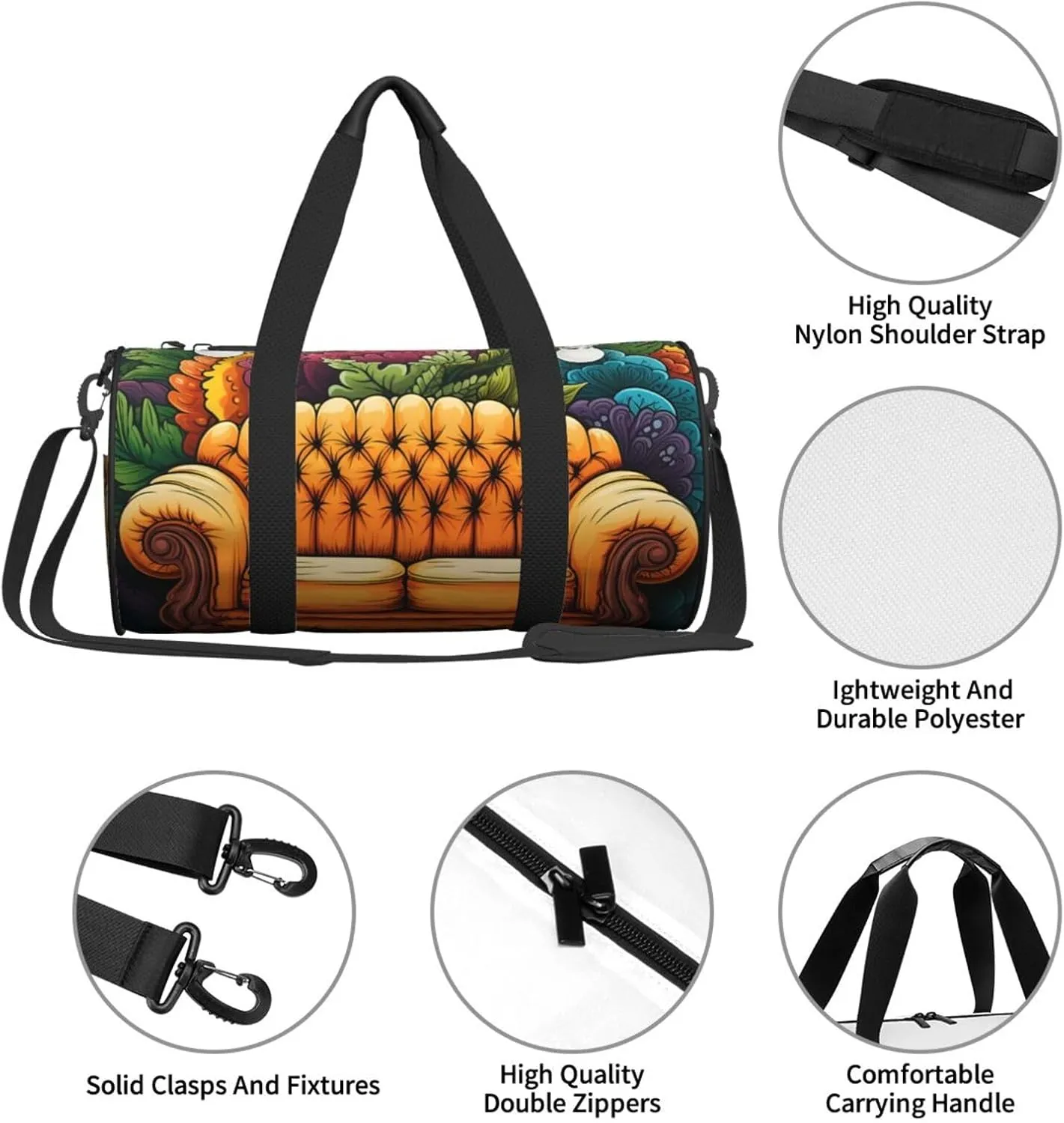 Gym Bags Small Couch Duffel Bag Overnight Bag with Shoe Compartment Carryon Bag for Men Women