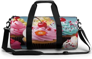 Gym Bags Small Cupcake Duffel Bag Overnight Bag with Shoe Compartment Carryon Bag for Men Women