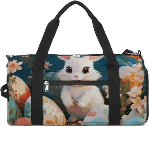 Gym Bags Small Cute Easter Bunny Duffel Bag Overnight Bag with Shoe Compartment Carryon Bag for Men Women