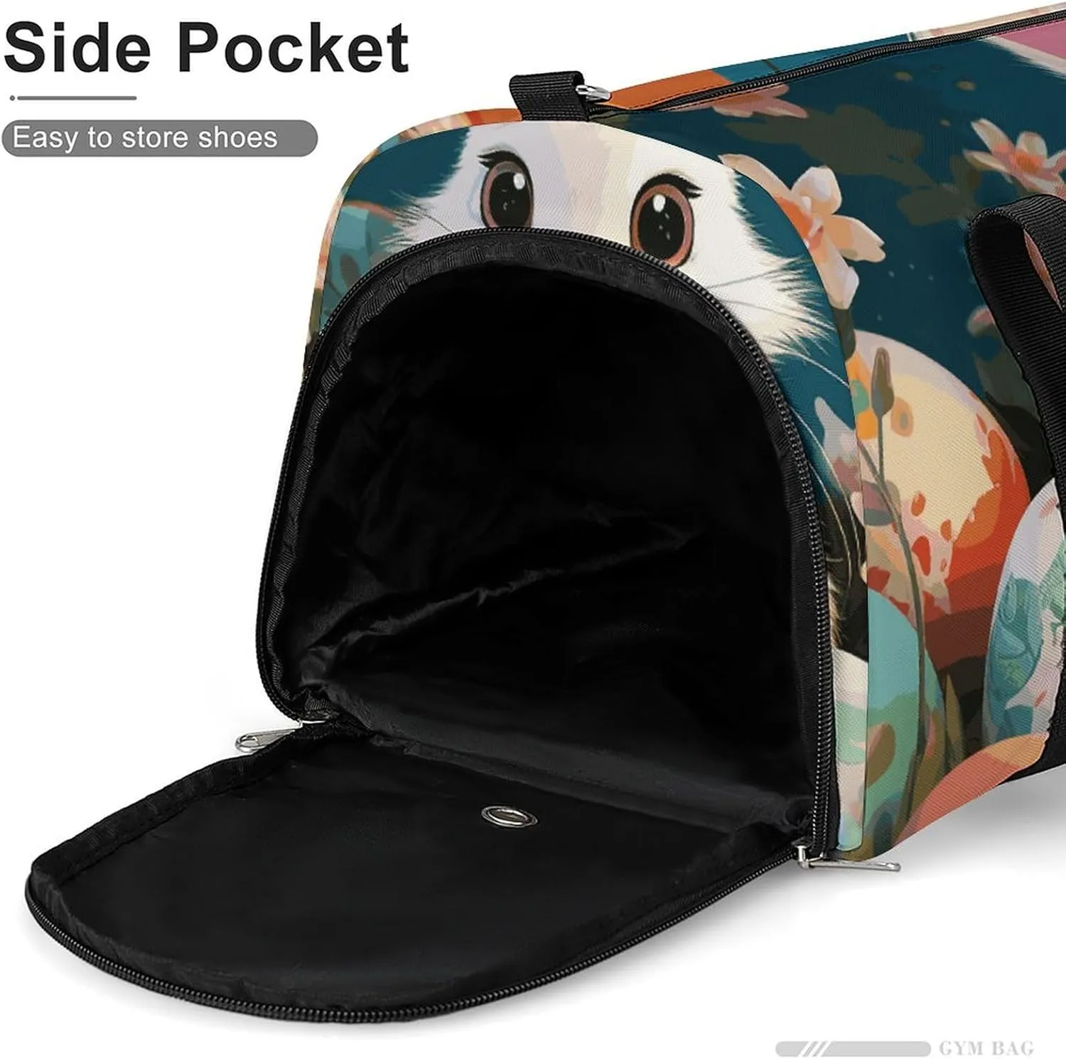 Gym Bags Small Cute Easter Bunny Duffel Bag Overnight Bag with Shoe Compartment Carryon Bag for Men Women
