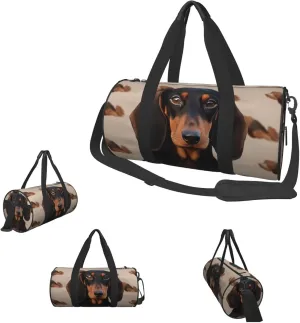 Gym Bags Small Dachshund Dog Duffel Bag Overnight Bag with Shoe Compartment Carryon Bag for Men Women