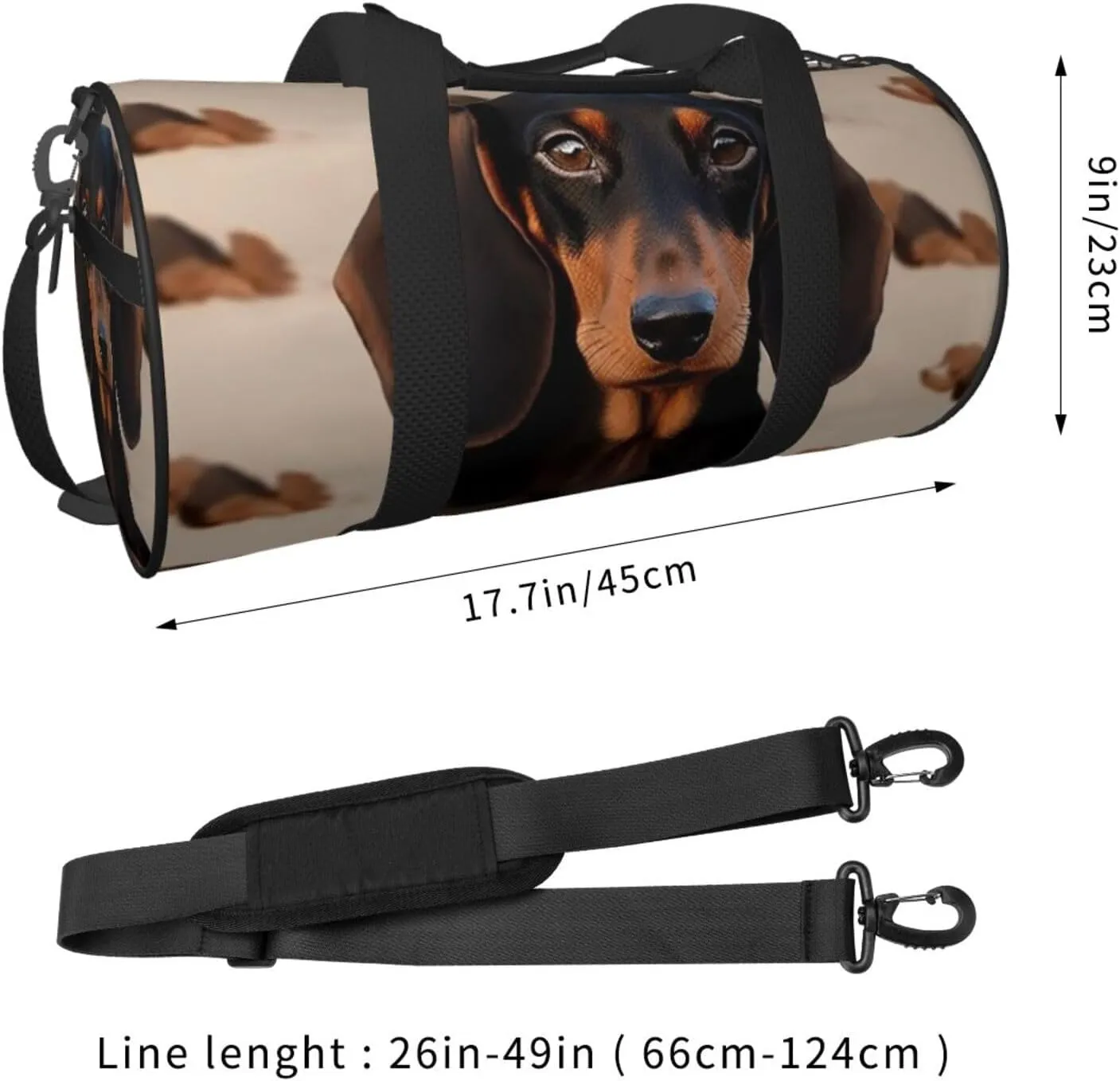 Gym Bags Small Dachshund Dog Duffel Bag Overnight Bag with Shoe Compartment Carryon Bag for Men Women