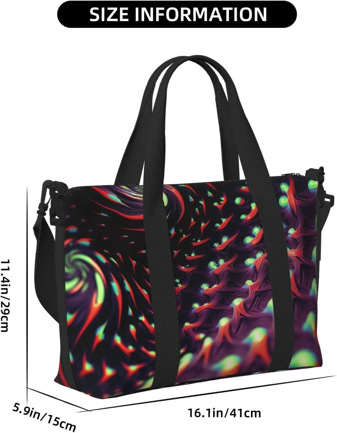 Gym Bags Small Fantasy Sci-Fi Dizziness Duffel Bag Overnight Bag with Shoe Compartment Carryon Bag for Men Women