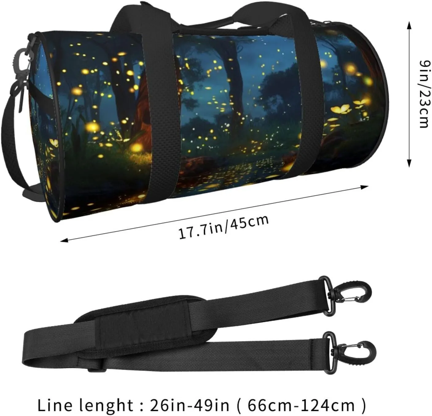 Gym Bags Small Fireflies Duffel Bag Overnight Bag with Shoe Compartment Carryon Bag for Men Women