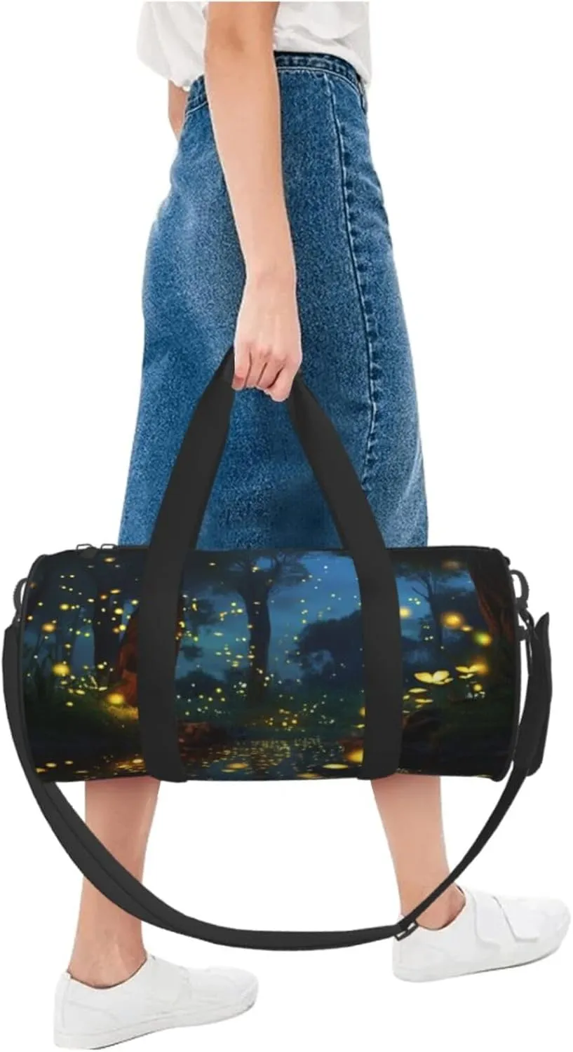 Gym Bags Small Fireflies Duffel Bag Overnight Bag with Shoe Compartment Carryon Bag for Men Women
