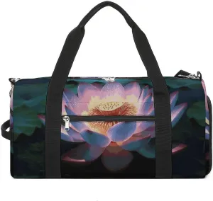 Gym Bags Small Flower Duffel Bag Overnight Bag with Shoe Compartment Carryon Bag for Men Women