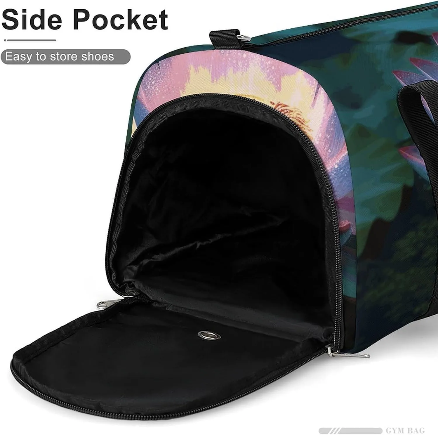 Gym Bags Small Flower Duffel Bag Overnight Bag with Shoe Compartment Carryon Bag for Men Women