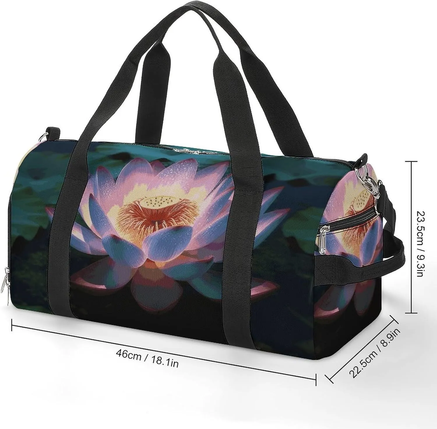 Gym Bags Small Flower Duffel Bag Overnight Bag with Shoe Compartment Carryon Bag for Men Women