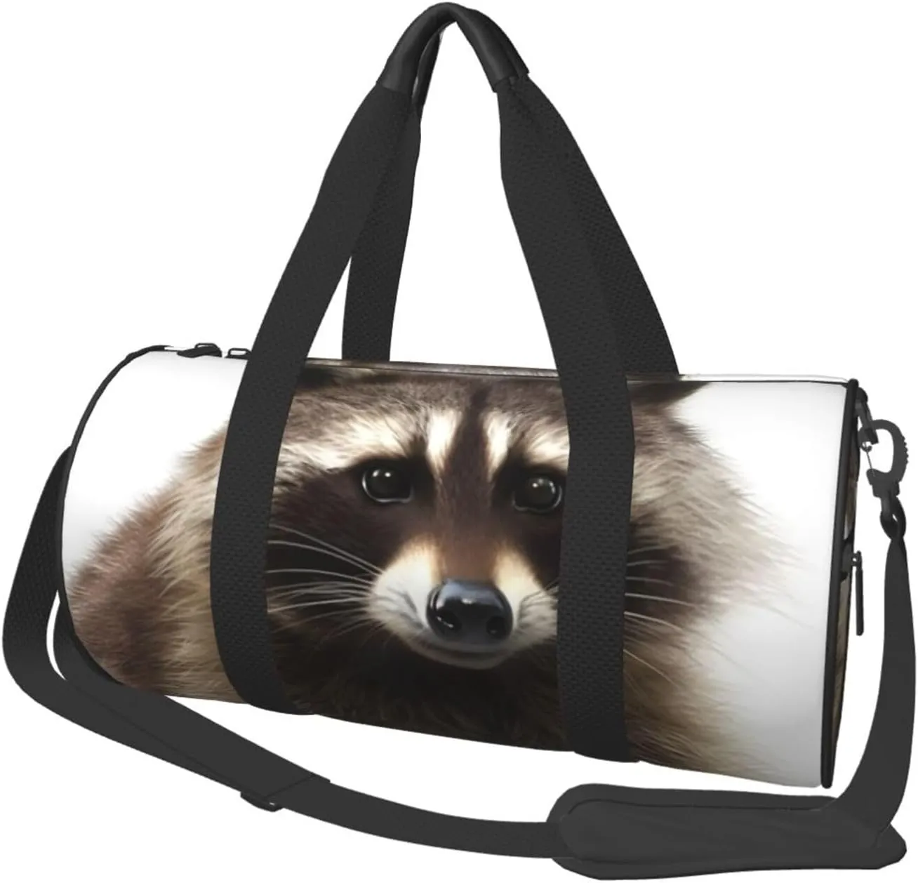 Gym Bags Small Hairy raccoon Duffel Bag Overnight Bag with Shoe Compartment Carryon Bag for Men Women