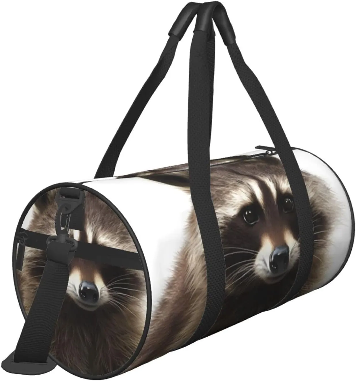 Gym Bags Small Hairy raccoon Duffel Bag Overnight Bag with Shoe Compartment Carryon Bag for Men Women