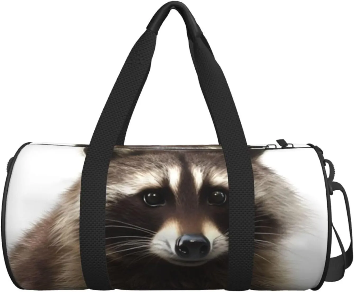 Gym Bags Small Hairy raccoon Duffel Bag Overnight Bag with Shoe Compartment Carryon Bag for Men Women