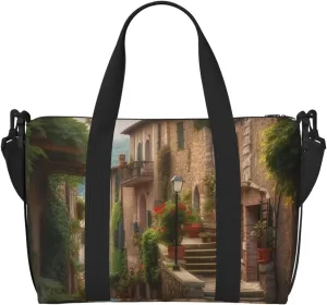 Gym Bags Small Italy Tuscan Duffel Bag Overnight Bag with Shoe Compartment Carryon Bag for Men Women