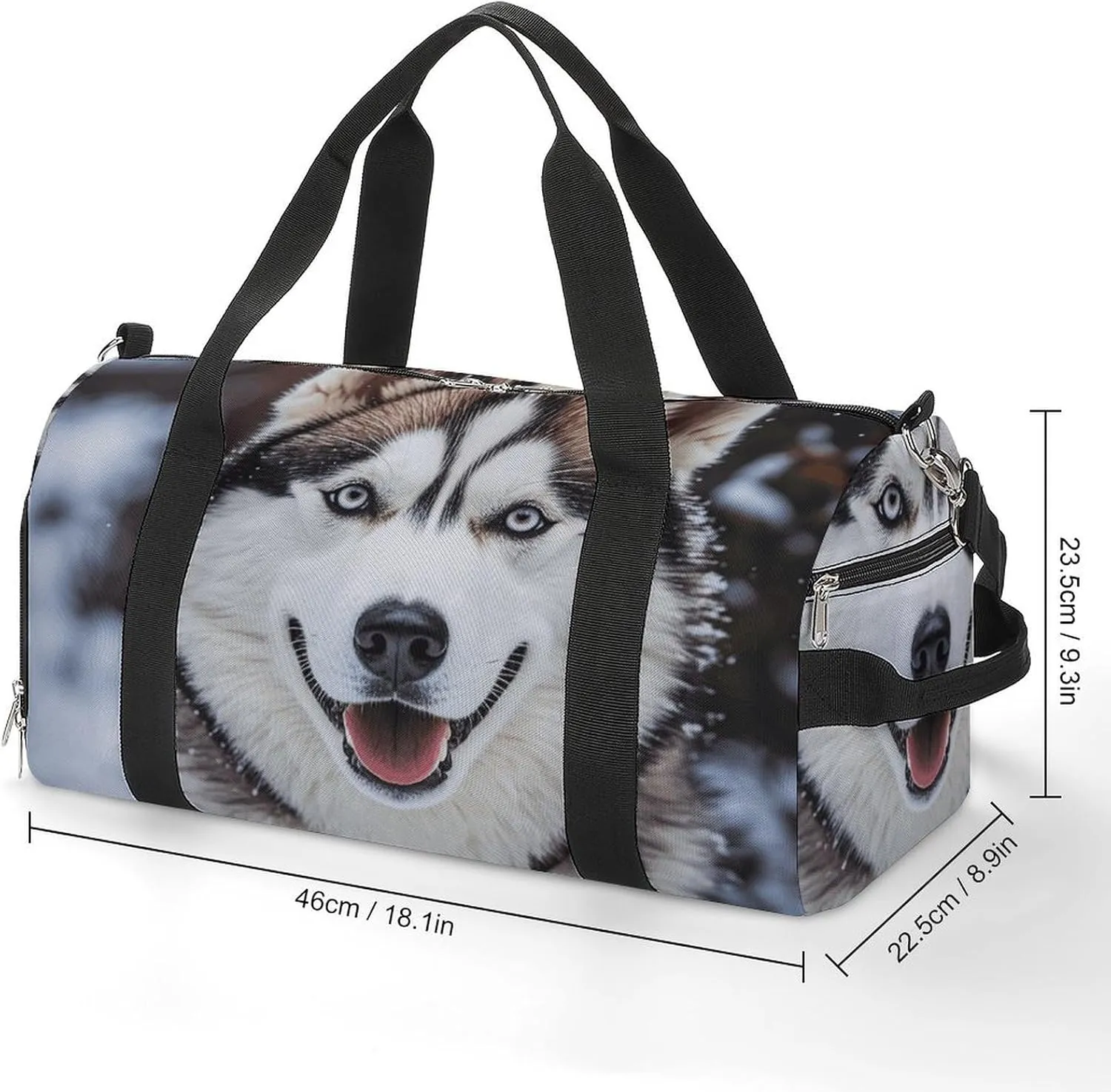 Gym Bags Small Lovely Huskys Duffel Bag Overnight Bag with Shoe Compartment Carryon Bag for Men Women