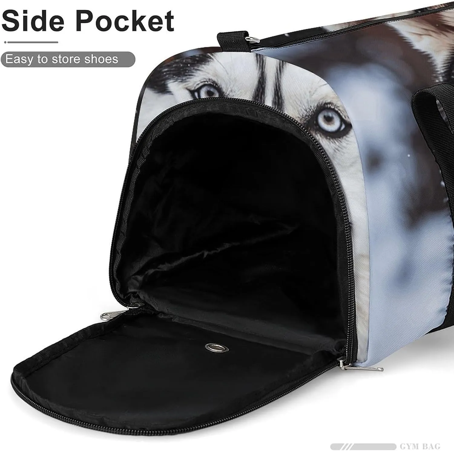 Gym Bags Small Lovely Huskys Duffel Bag Overnight Bag with Shoe Compartment Carryon Bag for Men Women