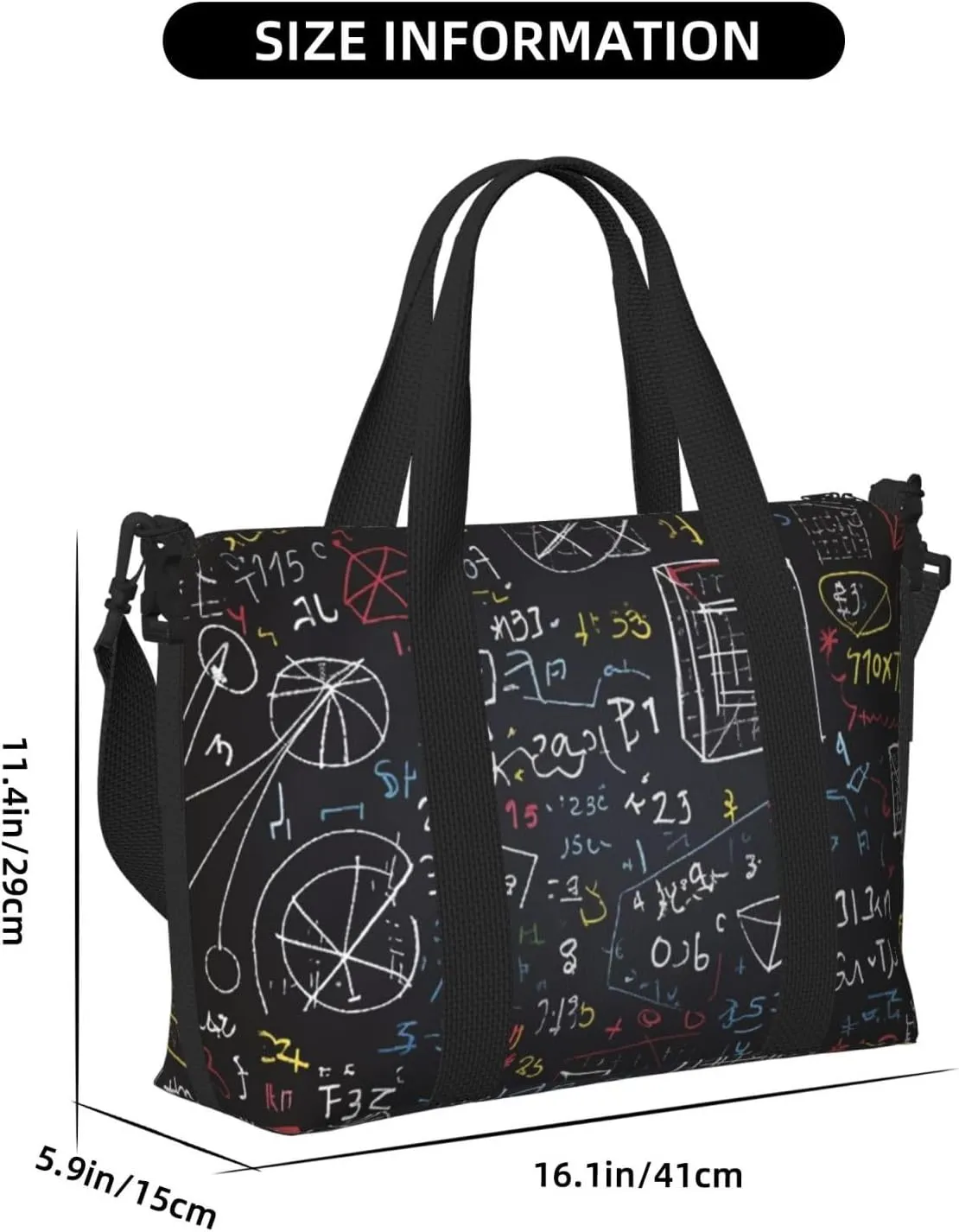 Gym Bags Small mathematics and physics Duffel Bag Overnight Bag with Shoe Compartment Carryon Bag for Men Women