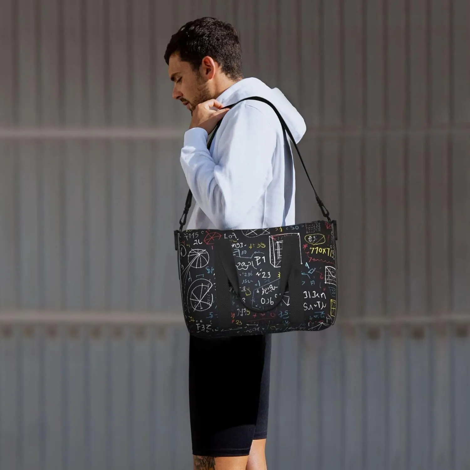 Gym Bags Small mathematics and physics Duffel Bag Overnight Bag with Shoe Compartment Carryon Bag for Men Women